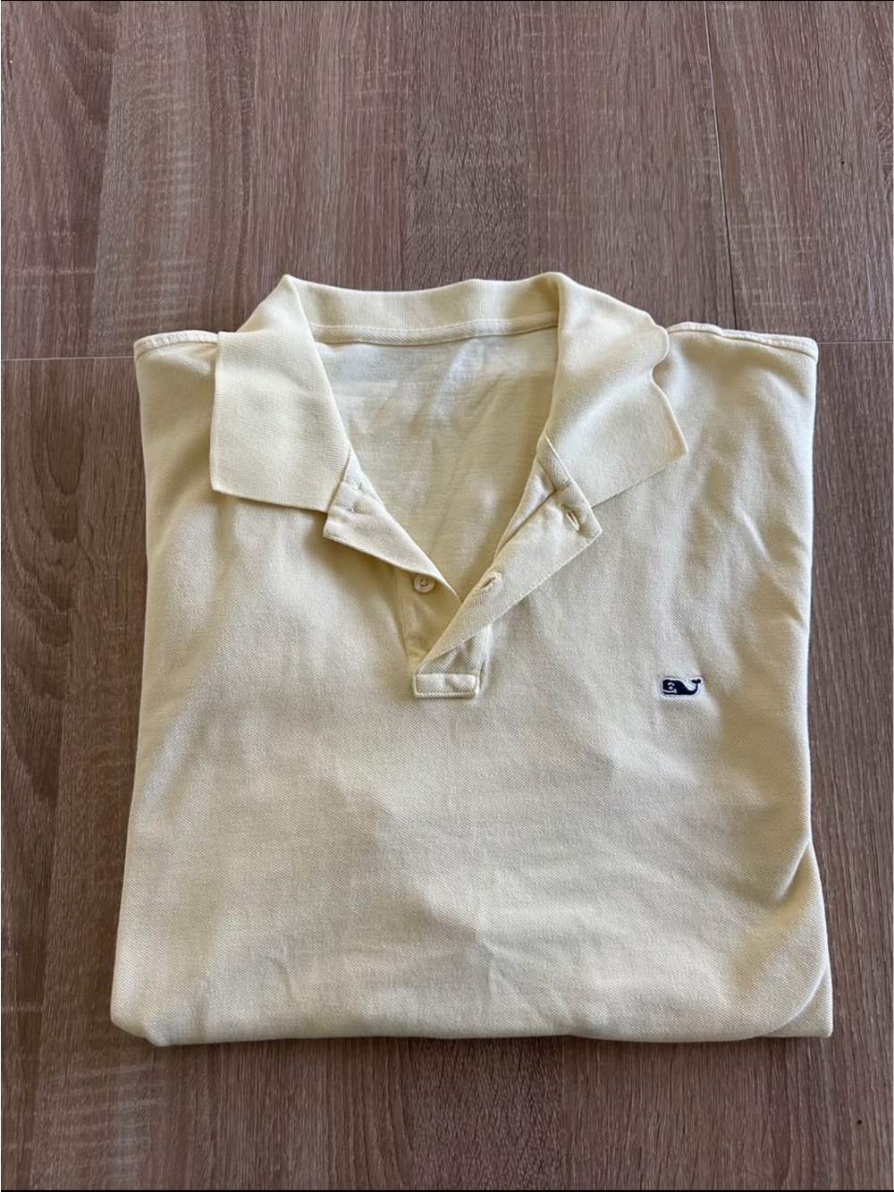 Vineyard Vines Men's Polo in Pale Yellow with Whale Logo